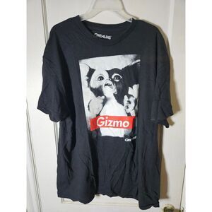 Gremlins Mens XL Shirt Black Gizmo Box Logo Graphic Tee Movie Merch Warner Bros